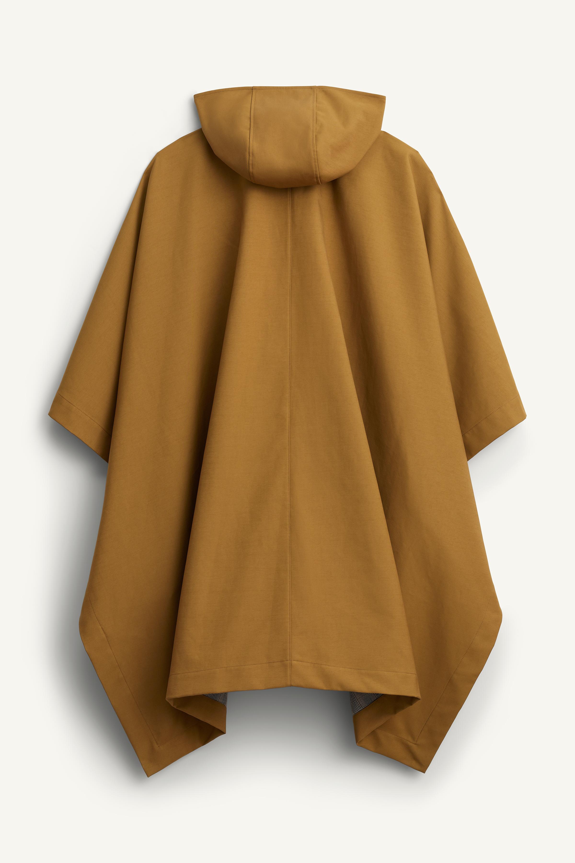 CONTRAST PLAID WATER REPELLENT PONCHO LIMITED EDITION